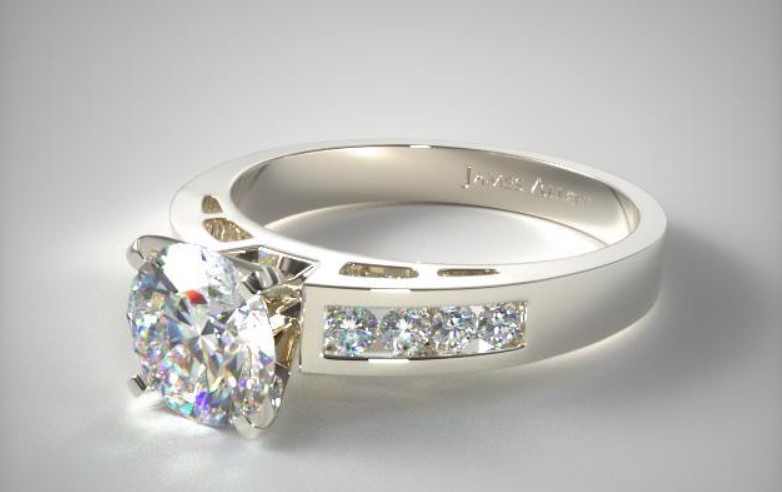 Platinum Channel Set Diamond Engagement Ring